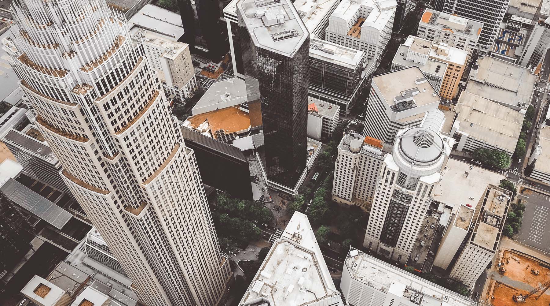 a cityscape shot from above